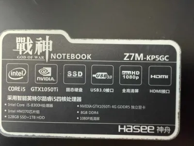 В наличии Игровой Ноутбук HASEE Z7M
