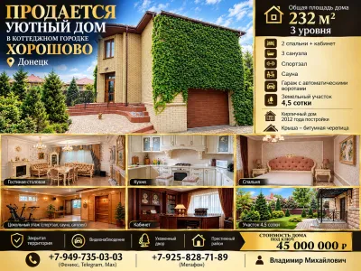 Продам элитный дом 232 м2 в коттеджном городке ХОРОШОВО.